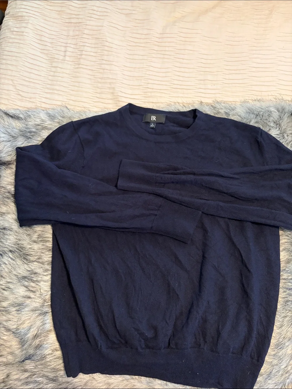 Banana Republic Men's Navy Crewneck Pullover Sweater
